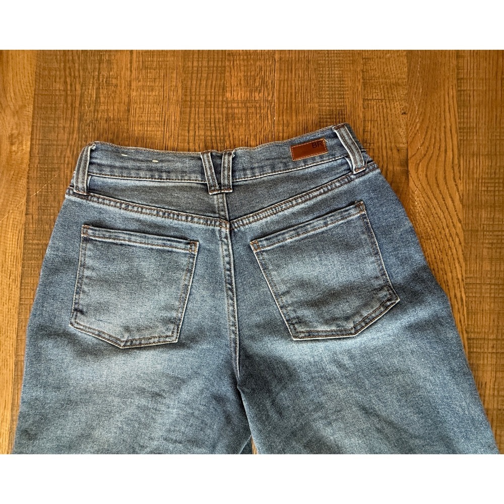 Blue Revival Recycled Denim Wide Leg Cuffed Seam Front Jeans Medium Wash Size 25 - Picture 5 of 8